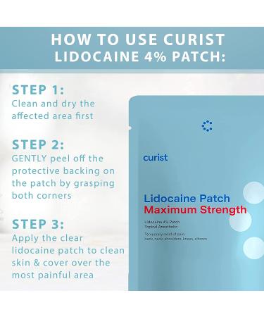 Curist Lidocaine Patches - Maximum Strength Pain Relief for Back, Neck & Sore Muscles - 20 Clear Patches - 4% Lidocaine - Buy Online on GoSupps.com