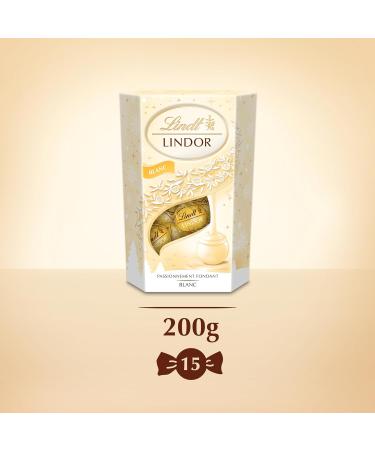 Lindt - Cornet LINDOR - Assortiment de Chocolats Blancs - C ur fondant - Id al pour No l 200g Blanc 200g - Buy Online on GoSupps.com