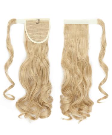 Pferdeschwanz Hair Part Braid Clip-In Ponytail Extension - 43cm Wavy Dark Blonde Mix & Bleach Blonde for Women | Synthetic Hair Piece - Buy Online on GoSupps.com