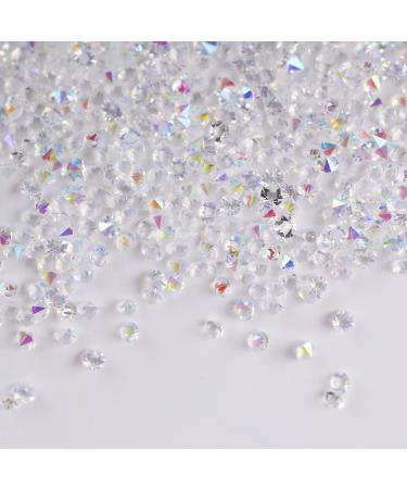 HUETFAT 8800Pcs Pixie Nail Crystals Rhinestones 1.2mm Glass Diamonds - Clear AB | Iridescent Swarovski Shine - Nail Art Gems - Buy Online on GoSupps.com
