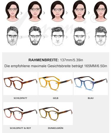 Lanomi Fashion Anti Blue Light Reading Glasses - Small Round Frame Spring Hinges Comfortable for Men & Women 1.0 to 4.0 Yellow 2.0x Visual Aid - Buy Online on GoSupps.com