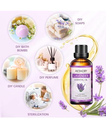 Aeshory 100% Pure Lavender Oil 30ml - Natural Essential Oil for Aromatherapy Massage Sleep Aid & Cosmetics - Buy Online on GoSupps.com