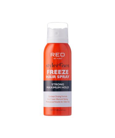 Red by Kiss Styler Fixer Freeze Hair Spray Strong Maximum Hold 2-In-1 Lace Glue and Styling 2oz