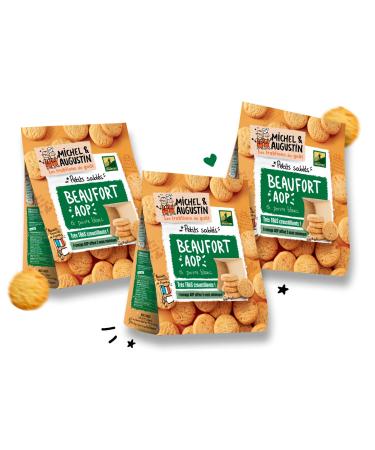 Michel et Augustin - Pack of AOP Beaufort cheese aperitif biscuits - Set of 3