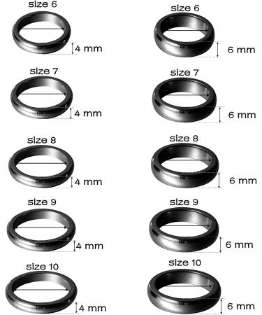PANTIDE 10Pcs Hematite Magnetic Rings for Anxiety Balance - Unisex Root Chakra Stone Band Jewelry Accessories - 6mm/4mm Width - Black Anniversary & Birthday Gifts - Buy Online on GoSupps.com