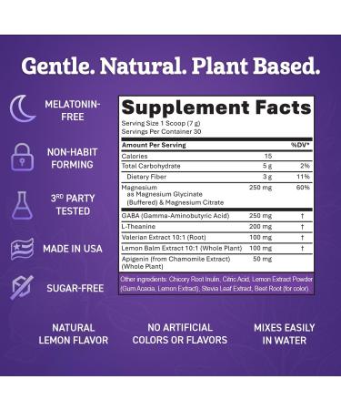 Magnesium Glycinate Powder for Sleep - Magnesium Sleep Aid Without Melatonin - Natural Sleep Drink Mix with GABA L-Theanine Apigenin Valerian & Lemon Balm - Buy Online on GoSupps.com