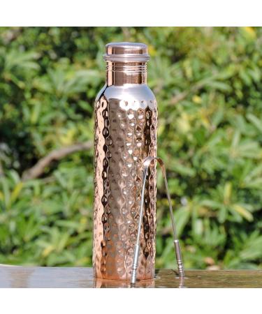 HealthGoodsEU Pure Copper Water Bottle - Ayurvedic Health Benefits | Leak Proof Design - Buy Online on GoSupps.com