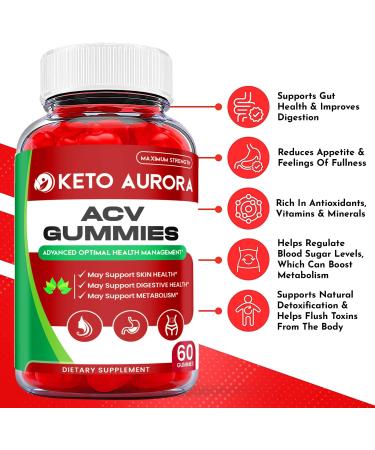 2 Pack Keto Aurora ACV Gummies - Vegan Formula for Weight Loss - Apple Cider Vinegar with Vitamin B12 (120 Gummies) - Buy Online on GoSupps.com