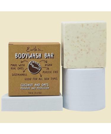 Earth is Body Wash Bar - Moisturizing Vegan Coconut Oil & Oats | Eco-Friendly Plastic Free Compostable | All Skin Types - 5oz - Buy Online on GoSupps.com