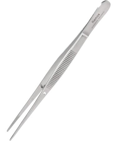 remos tweezers with guide pin straight serrated 12.5 cm