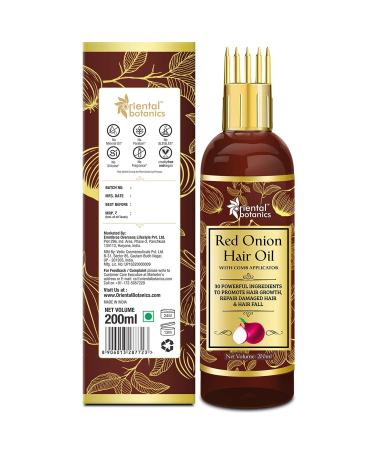 Oriental Botanics Red Onion Hair Growth Oil - 200ml | 30 Natural Oils & Extracts | Mineral Oil-Free for Complete Hair Growth - Buy Online on GoSupps.com