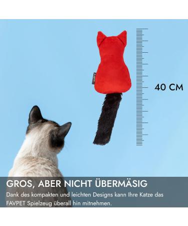 Favpet Plush Cat Toys with Bells - Cuddly Cat Pillows & Kitten Toys - Soft Plush Toys for Cats (Red) - Buy Online on GoSupps.com