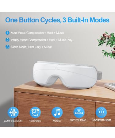 Buy Mivo Eye Massager with Heat - Rechargeable Heated Eye Mask for Headache Relief Dry Eyes & Screen Fatigue - Perfect Gift for Travel & Stress Relief - Buy Online on GoSupps.com