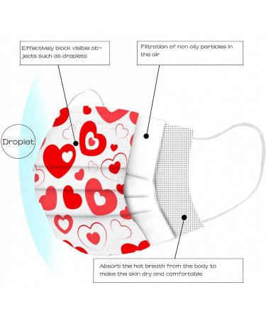 Valentine's Day Mask Set for Couples - 10 Heart Print Masks | Donasty Love Protection Gear - Buy Online on GoSupps.com