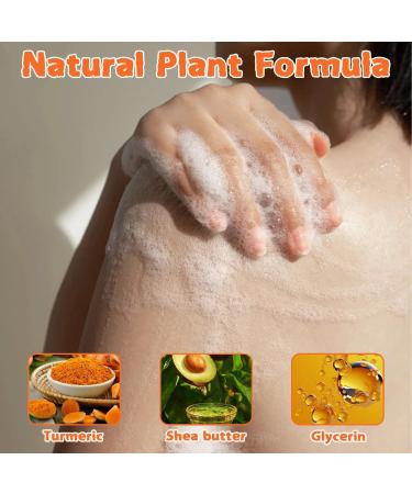Turmeric Soap Bar Handmade Tumeric Soap Organic Turmeric Brightening Soap for All Skin Types Natural Soap for Cleansing Unclogs Pores Deep Cleaning - Buy Online on GoSupps.com