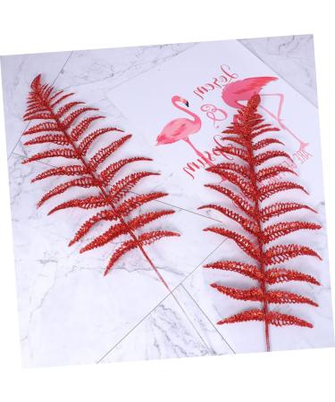 ABOOFAN 10pcs Artificial Christmas Tree Flower Arrangements Wreaths Picks Plants Adornment Leaf Filler Flash Red 14*41cm - Buy Online on GoSupps.com
