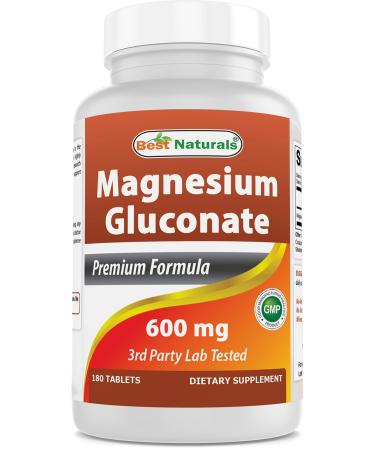 Best Naturals Magnesium Gluconate (35 mg Elemental Magnesium from 600mg of Magnesium Gluconate) 180 Tablets - Buy Online on GoSupps.com