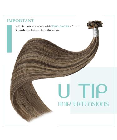 Youngsee Bonding Extensions | Real Hair Brown Blonde U Tip Extensions | 50 cm Remy Keratin Bonding | Hot Fusion 50g #P4/27 - Buy Online on GoSupps.com