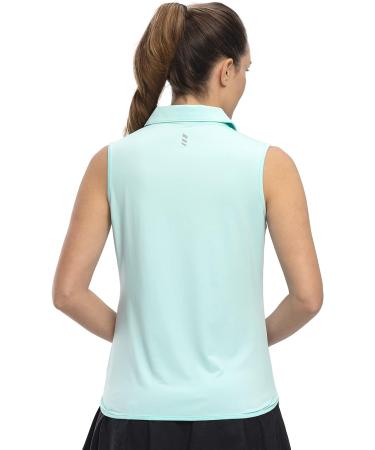 YSENTO Women's Sleeveless Collared Golf Polo T Shirt - Sky Blue Large | Quick Dry & Moisture Wicking - Buy Online on GoSupps.com