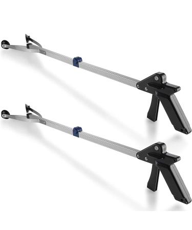 Reacher Grabber Tool - (2-Pack) - Gripping Device - Lightweight Durable Folding Claw Extends Arm Reach to 32 Inches Ideal Indoor and Outdoor Reaching Mobility Aid and Trash Grabber Picker Upper Tool