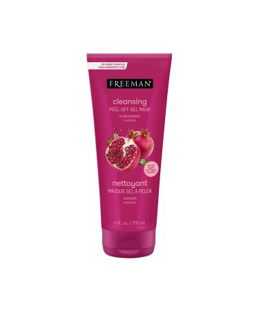 FREEMAN Cleansing Pomegranate Peel-Off Gel Facial Mask  Shrinks Pores  Purifies Skin  Made With 8 Different Antioxidants  Protects Skin  6 fl. oz./175 ml Tubes