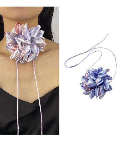 Southjieling 3D Rose Necklace - Versatile Lavender Flower Collarbone Chain & Fashionable Rose-Shape Accessory - Buy Online on GoSupps.com
