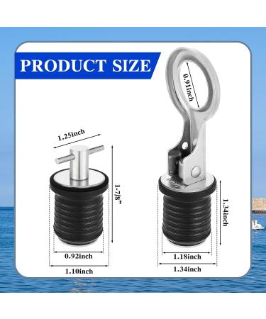 Amyhill 2 Pcs Snap & T Handle Drain Plug Set - 1 Inch Boat Drain Plugs | Stainless Steel Classic Style Marine Accessories - Buy Online on GoSupps.com