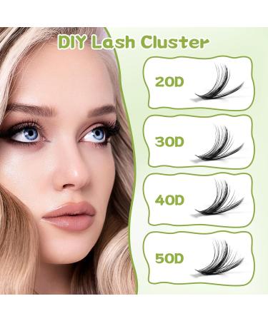 DIY Lash Cluster Kit - 400 Pcs D Curl 3D Eyelashes Lightweight Reusable Wispy Extensions Easy Home Application (30D & 40D) - International Shipping Available - Buy Online on GoSupps.com
