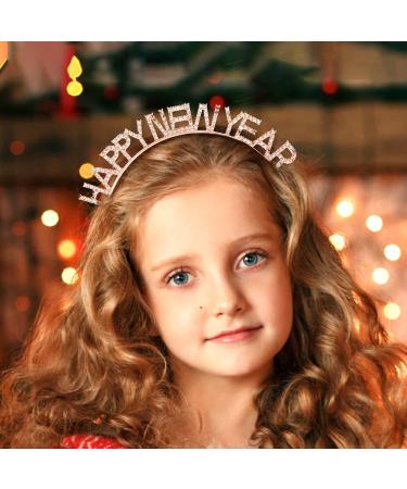 Minkissy Happy New Year Headband 2024 Crystal Rhinestone Tiara for Women Girls - Rose Gold Holiday Party Hair Accessory - Buy Online on GoSupps.com