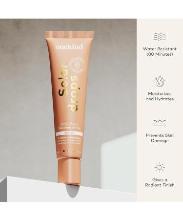 Onekind Solardrops SPF 55 - Daily Mineral Sunscreen Serum for Sensitive Skin | Lightweight Non-Comedogenic Zinc Oxide with UVA/UVB Protection Water Resistant - Buy Online on GoSupps.com