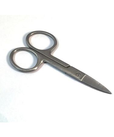 STRAIGHT NAIL SCISSORS - STAINLESS STEEL - PRECISION GROUND BLADES - PERFECT FOR MANICURES - BEAUTY CARE BRAND
