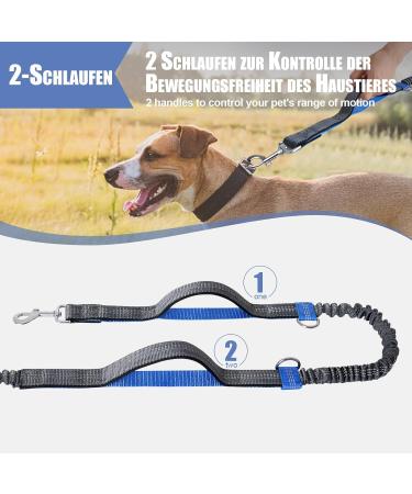 Snocyo Jogging Leash for Medium & Large Dogs - Elastic Reflective Dog Leash with Double Handle & Waist Belt - Perfect for Active Pet Owners - Buy Online on GoSupps.com