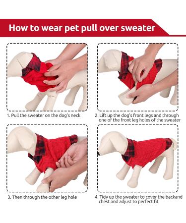 Cit toile Warm Dog Sweater - Turtleneck Knit Coat for Small & Medium Pets | Autumn Winter Puppy Clothing with Linen Holes - Red S - Buy Online on GoSupps.com