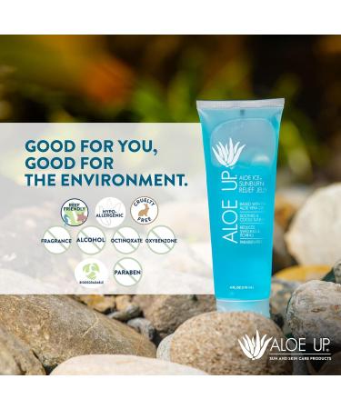 ALOE UP Ice Sunburn Relief Jelly - Pure Aloe Vera Gel Sunburn Relief for Adults & Kids Aloe Vera Gel Face & Body Natural Cruelty-Free Aloe Gel Aloe Vera Gel Skin Lotion - 4 Oz (2pack) - Buy Online on GoSupps.com