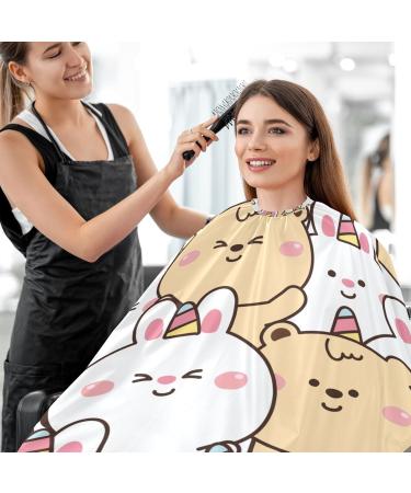 Waterproof Barber Cape | Funny Rabbit & Bear Design | Unisex Cheetah Hair Cutting Bib for Men - Buy Online on GoSupps.com
