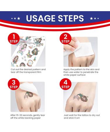 Patriotic Temporary Tattoos for Fourth of July | Red White and Blue Face Stickers for Independence Day Celebration - Buy Online on GoSupps.com