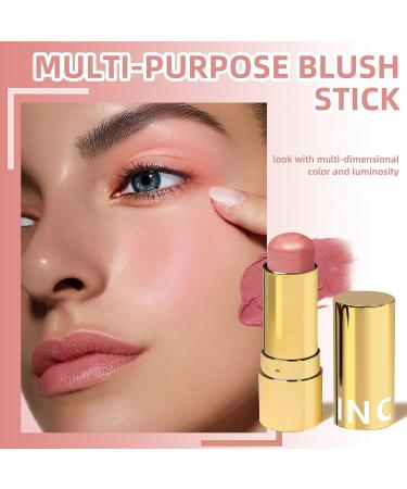 HOSAILY Cream Blush Stick | Shimmer Face Blush with Pearl Finish | Waterproof & Lightweight | Lip & Cheek Tint | Highlighter & Contour Blush Stick | Creamy Makeup | (4) 4 - Buy Online on GoSupps.com