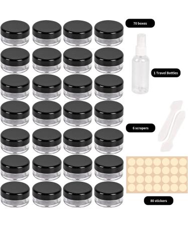 70 Pack 5ml Black Cosmetic Jars with Lids - Mini Cream & Ointment Containers for Lip Balm - Buy Online on GoSupps.com