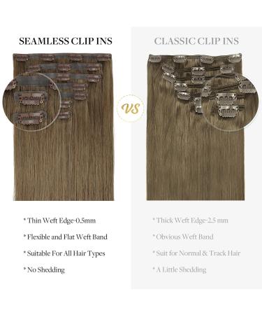 Shop Doores Real Hair Extensions - Seamless Clip-In 22 Inch Medium Light Brown - 7 Pieces 110g Remy Human Hair - Buy Online on GoSupps.com