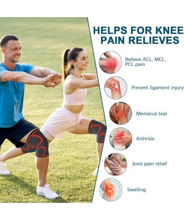 Beskey Knee Support (Pair) | Anti-Slip Breathable Compression Sleeve for Joint Pain Relief and Injury Recovery - XL Orange - Buy Online on GoSupps.com