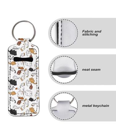 Cartoon Cats Keychain Chapstick Holder Pouch for Women and Girls - Lipstick Chapstick Balm Gloss Storage - Buy Online on GoSupps.com