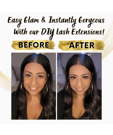 DIY Eyelash Extension Kit - Waterproof Volume False Lashes & Bond Seal Remover | Long Lasting 10 Day Wispy Glam (8-16mm - Buy Online on GoSupps.com
