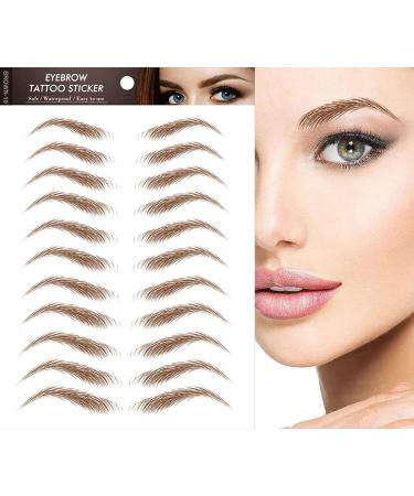 4D Hair-like Brown Eyebrow Tattoo Stickers - 88 Pairs, Waterproof, Natural Look for Women - Buy Online on GoSupps.com