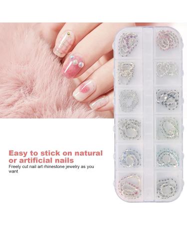 Nail Art Crystals Nail Rhinestones Nail Art Rhinestones Chain Metal Flatback Bling Manicure DIY Decor Nail Art Supplies Perfect for Nail Salon Multiple Choices(03) - Buy Online on GoSupps.com