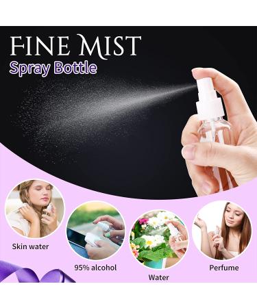 8 Pack 2oz Clear Mini Spray Bottles Set | Refillable Pocket Size Fine Mist Sprayers with Funnels and Labels | Travel Makeup Bottles Kit in White - Buy Online on GoSupps.com