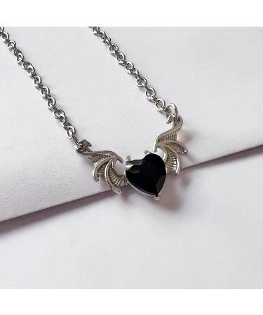 Kuaiyiju Gothic Heart Devil Wing Choker Necklace - Violet Alloy Party Jewelry - Buy Online on GoSupps.com
