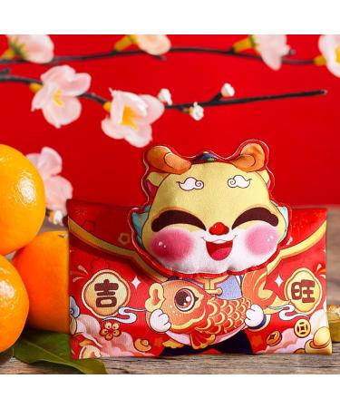 JAYIOLA Hong Bao Red Packet Gift Packages Hongbao Chinese Lunar New Year Red Envelopes for Spring Festival Graduation DragonHead 18.5x14cm - Buy Online on GoSupps.com