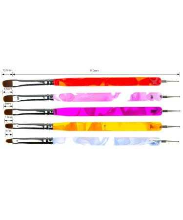 Professional 5-Piece Nail Art Dotting Brush Set for Natural & Artificial Nails - International Shipping Available - Buy Online on GoSupps.com