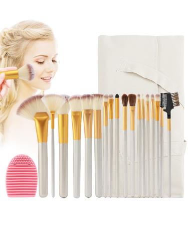 Saycker 18 Pcs Travel Makeup Brush Set with Soft Bristles - Concealer & Eye Shadow Brushes + Storage Bag & Cleaning Brush - Perfect for Beginners - Buy Online on GoSupps.com