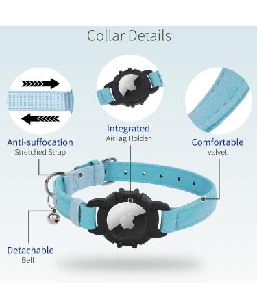 Apple AirTag Cat Neck Band - Light Tracker for Kittens & Puppies (7-9 inch) - Blue | International Shipping - Buy Online on GoSupps.com